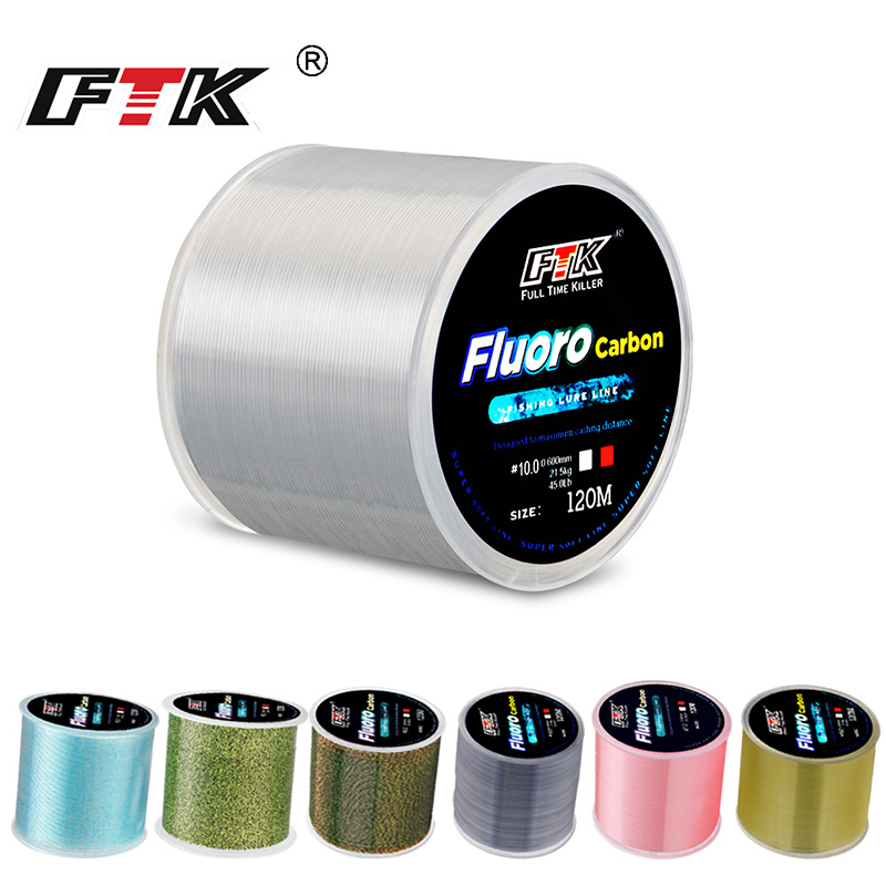 FTK 120 متر خيط صنارة الصيد 0. - مراجعة Fluorocarbon Line وسعره