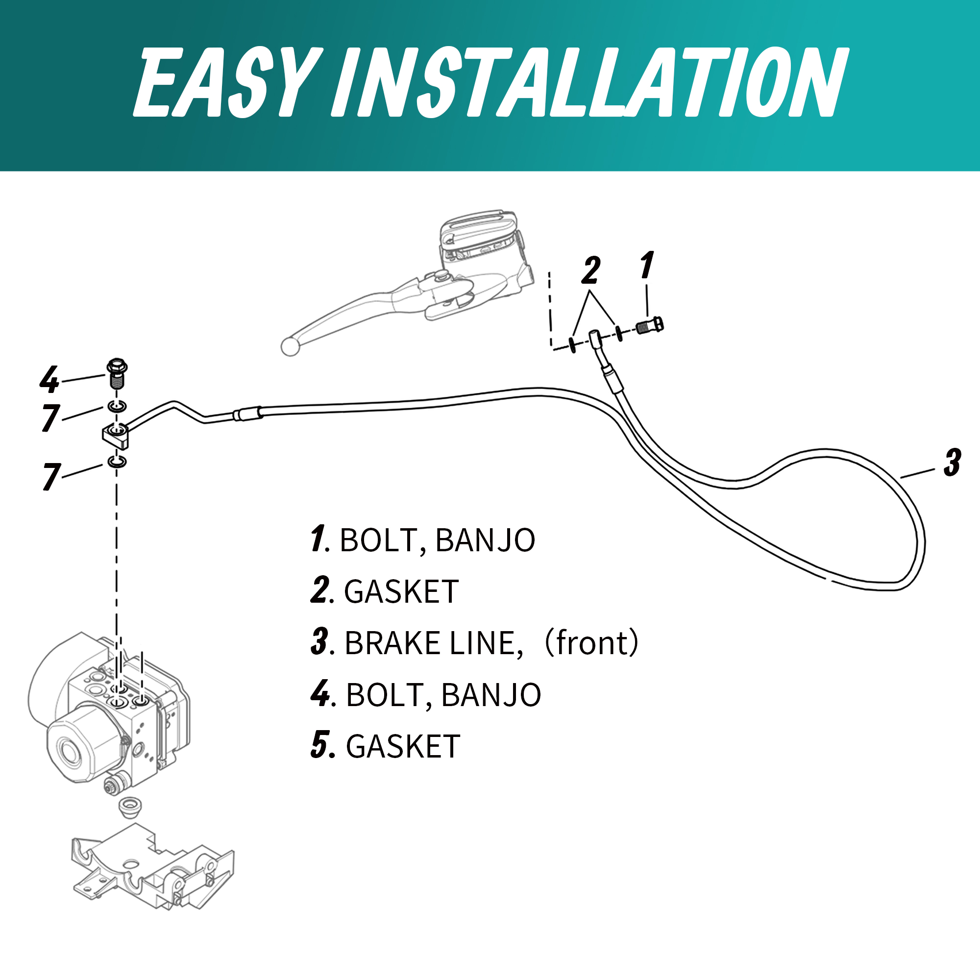 خط فرامل أمامي علوي وخرطوم زيت - مراجعة Braided Line وسعره