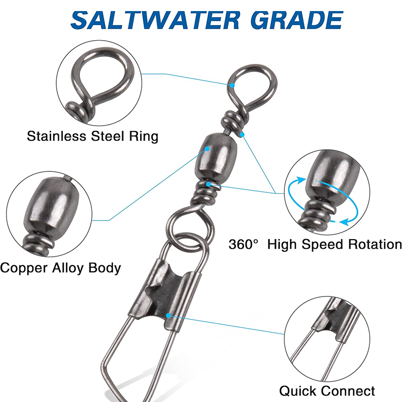100 قطعة من مشابك الصيد الدوار - مراجعة Saltwater Line وسعره